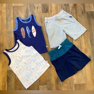 Boy’s Size 5/6 Tank Tops and Pull On Shorts Summer 4 Piece Bundle